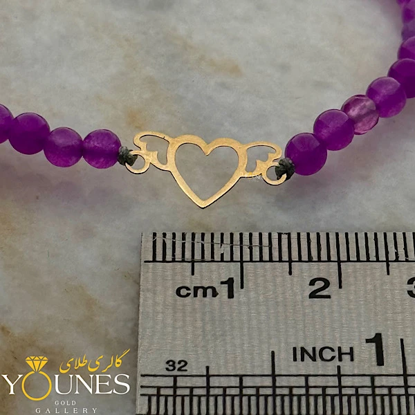 دستبند قلب و بال فرشته طلا لیزری